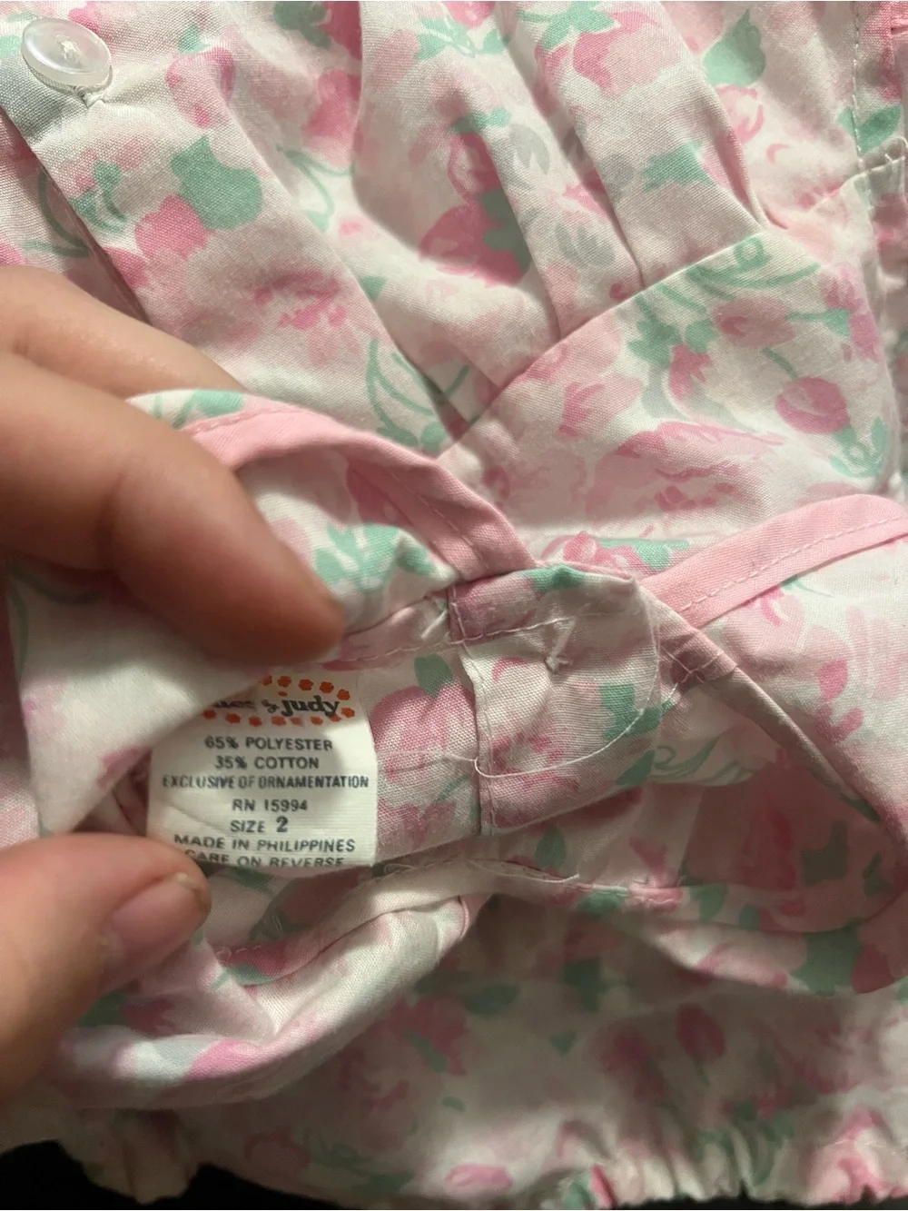 Vintage 80s Pink Floral Baby Romper